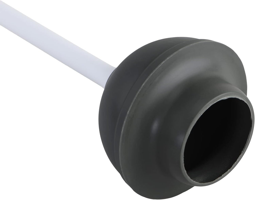 Clorox Toilet Plunger with Hideaway Holder Caddy Heavy-Duty Compact Design with Non-Skid Rubber Base for Bathroom Convenient Storage Toilet Unclogger. 6.5x19.5-Inch. White