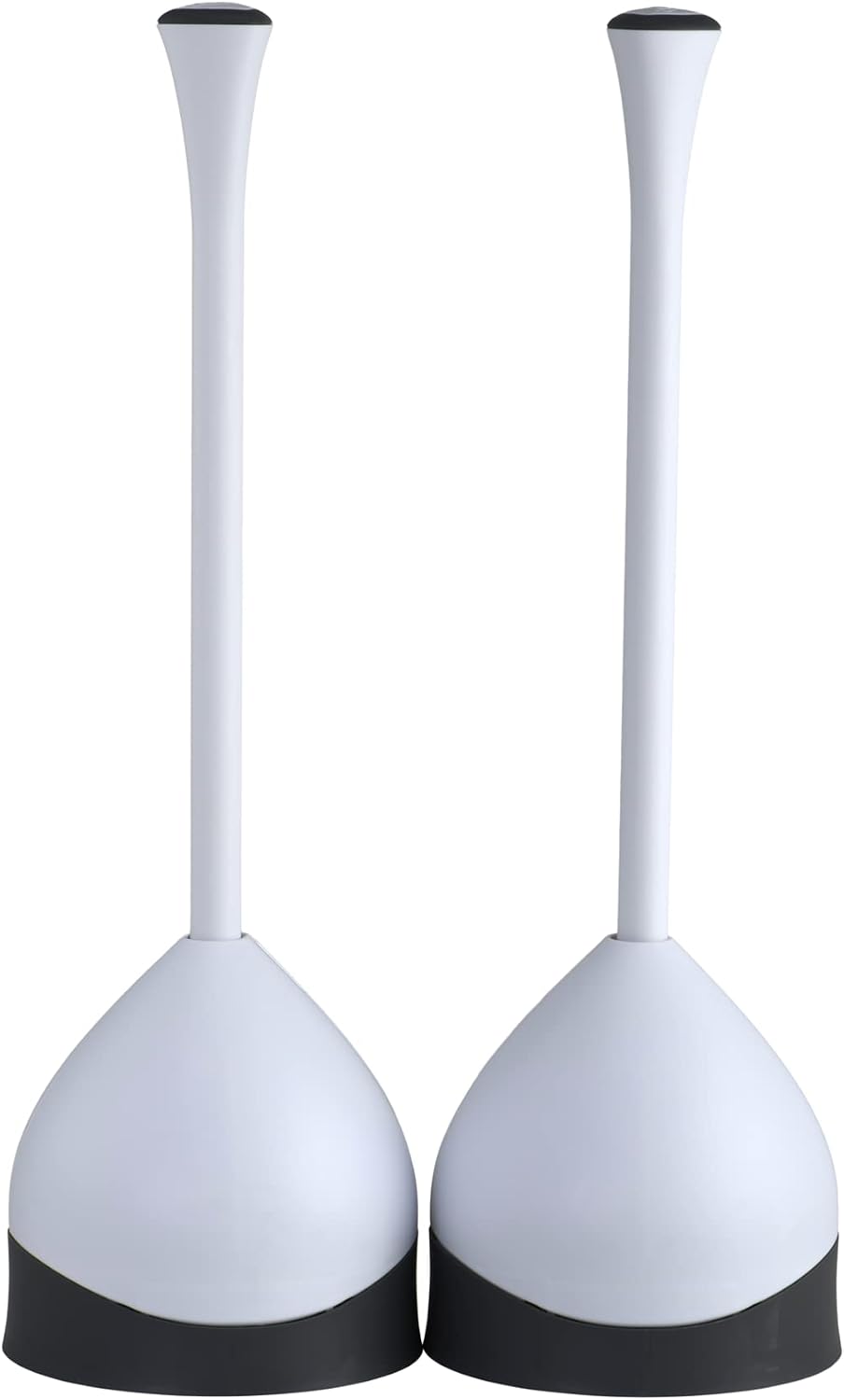 Clorox Toilet Plunger with Hideaway Holder Caddy Heavy-Duty Compact Design with Non-Skid Rubber Base for Bathroom Convenient Storage Toilet Unclogger. 6.5x19.5-Inch. White