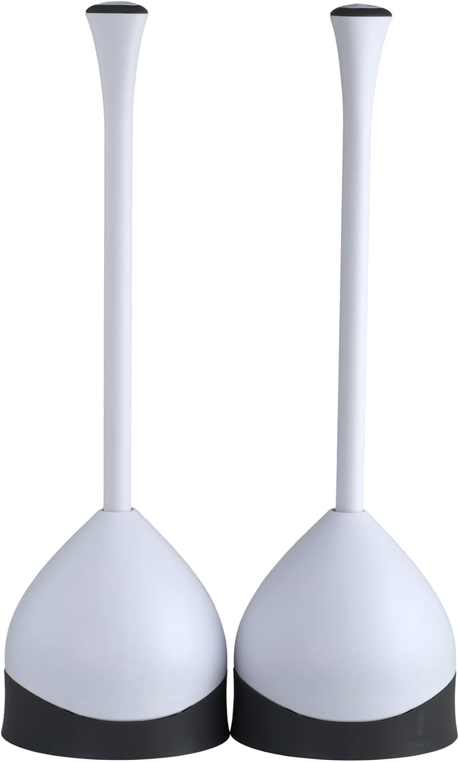 Clorox Toilet Plunger with Hideaway Holder Caddy Heavy-Duty Compact Design with Non-Skid Rubber Base for Bathroom Convenient Storage Toilet Unclogger. 6.5x19.5-Inch. White