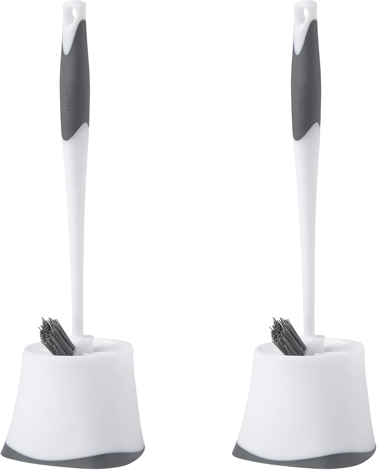 Clorox Corner Toilet Bowl Brush with Under Rim Scrubber. Includes Corner Storage Caddy. White