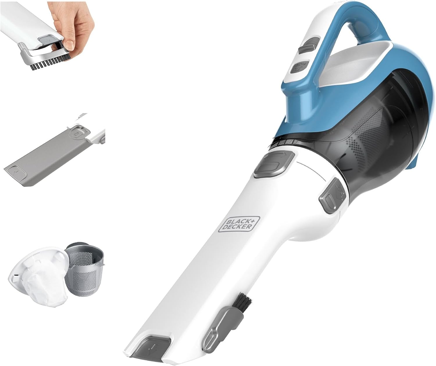 Amazon.com - Black+Decker. Dustbuster AdvancedClean Handheld Vacuum Cordless. Compact Home and Car Vacuum with Crevice Tool. Rotating Nozzle and Charging Station - Household Handheld Vacuums