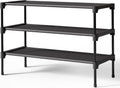 Kitsure Shoe Rack - Non-Woven Shoe Rack Shelf. 27.5 Wide - 3 Tier. Black | Shoe Organizer for Closet. Entryway. Garage. Stackable Shoe Shelves. college dorm&apartment essentials