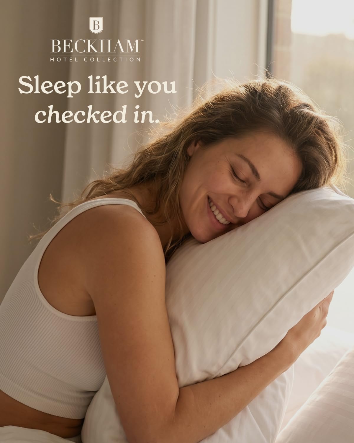 Beckham Hotel Collection Bed Pillows Standard/Queen Size Set of 2 | Original Soft Down Alternative Pillow for Sleeping. Soft Support for Back. Stomach or Side Sleepers