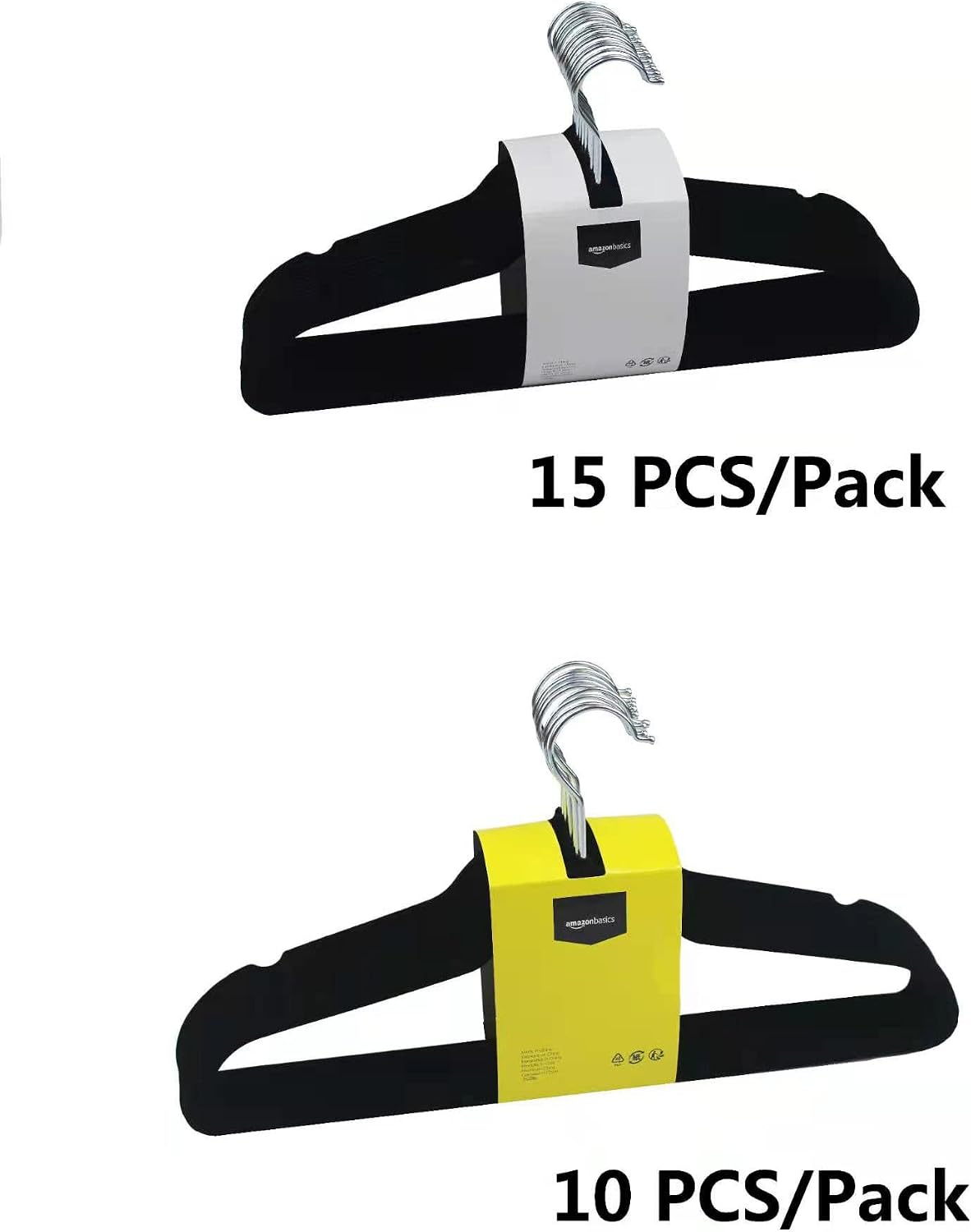 Amazon Basics Slim Velvet Non-Slip Space Saving Suit Clothes Hangers. Closet Organizer. Black. 50-Pack