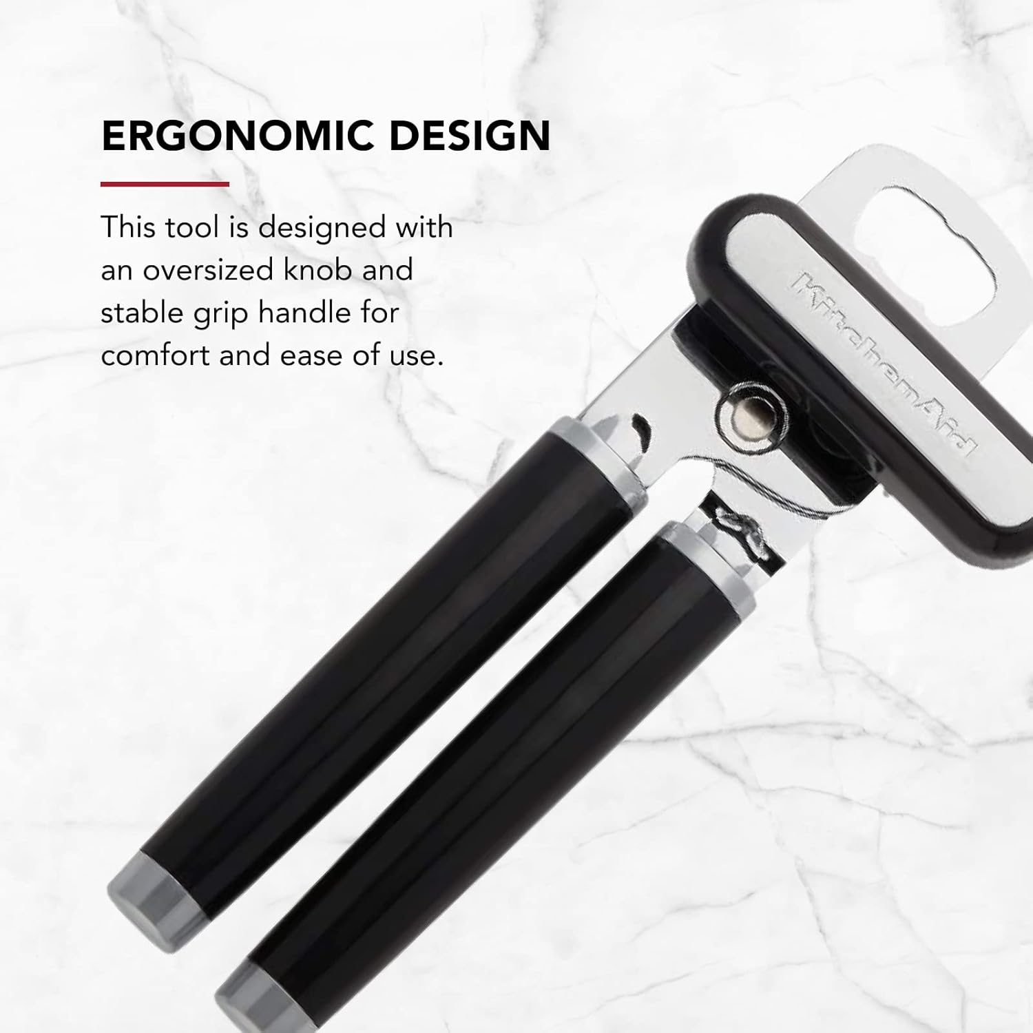 KitchenAid Classic Multifunction Can Opener and Bottle Opener Easy to Use.Razor Sharp Stainless Steel Cutting Wheel.Soft Ergonomic Handles.Black.(Pack of 12)