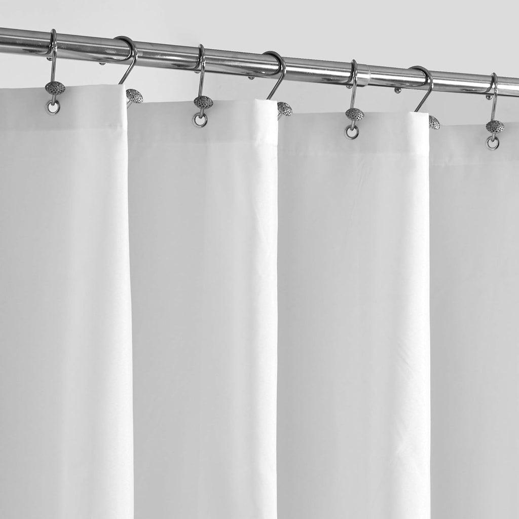 ALYVIA SPRING Waterproof Fabric Shower Curtain or Liner White. 72x72 | 3 Magnets. Soft Cloth & Hotel Quality. Machine Washable. Light-Weight. Standard Size