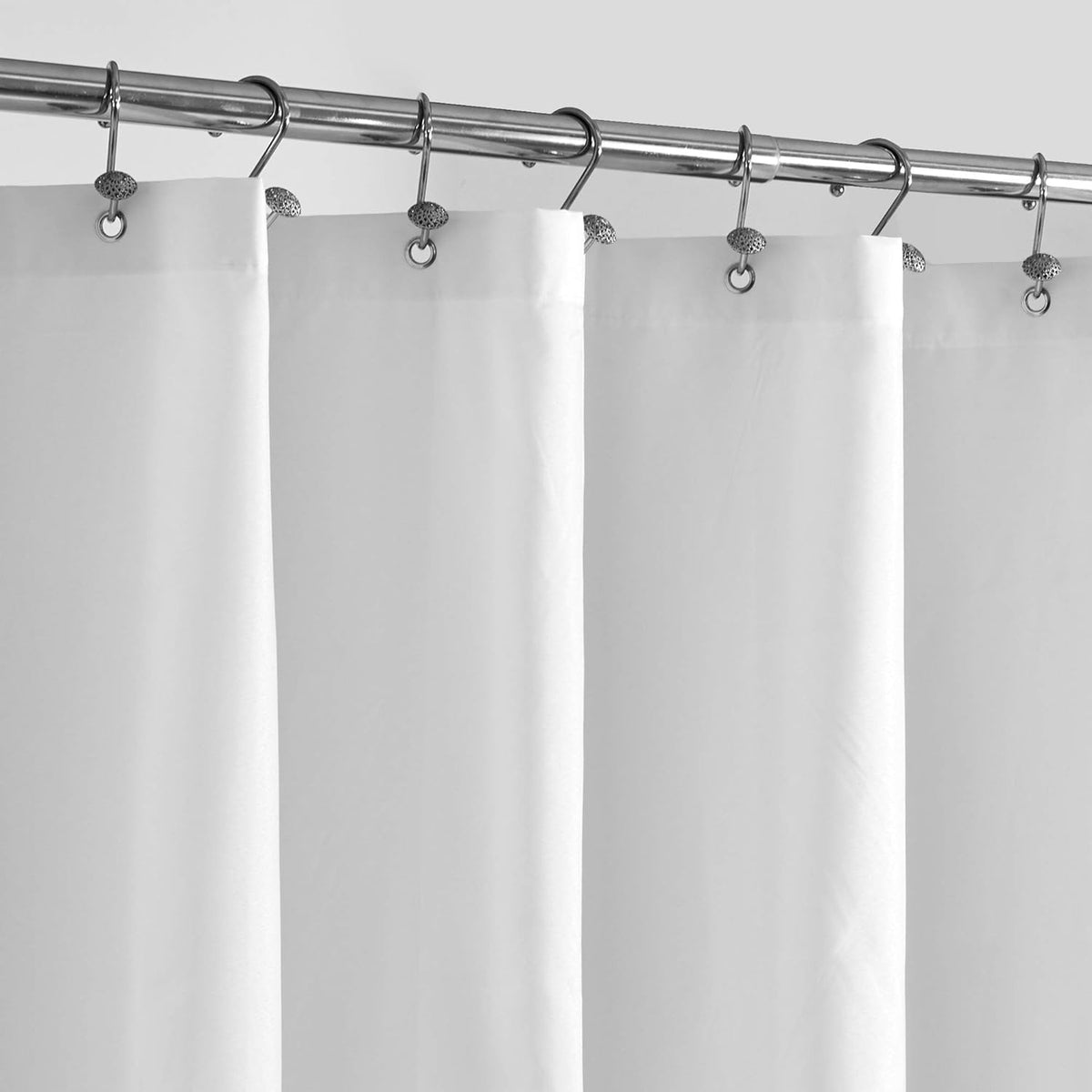 ALYVIA SPRING Waterproof Fabric Shower Curtain or Liner White. 72x72 | 3 Magnets. Soft Cloth & Hotel Quality. Machine Washable. Light-Weight. Standard Size