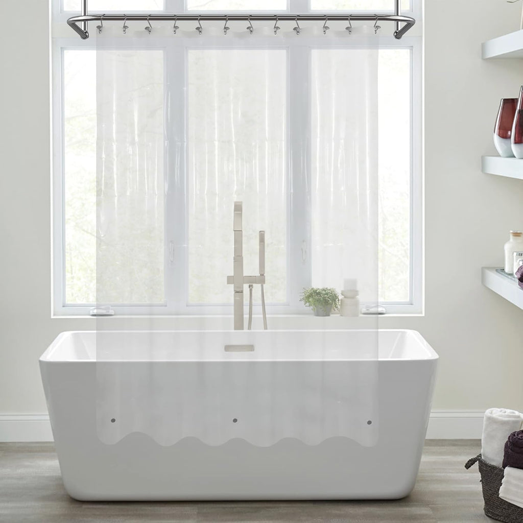Mrs Awesome Clear Shower Curtain Liner with 3 Magnets. 72x72 | 12 Rustproof Grommets. Premium Flexible Sturdy Plastic Shower Curtain for Bathroom Lightweight. Waterproof.72W x 72H