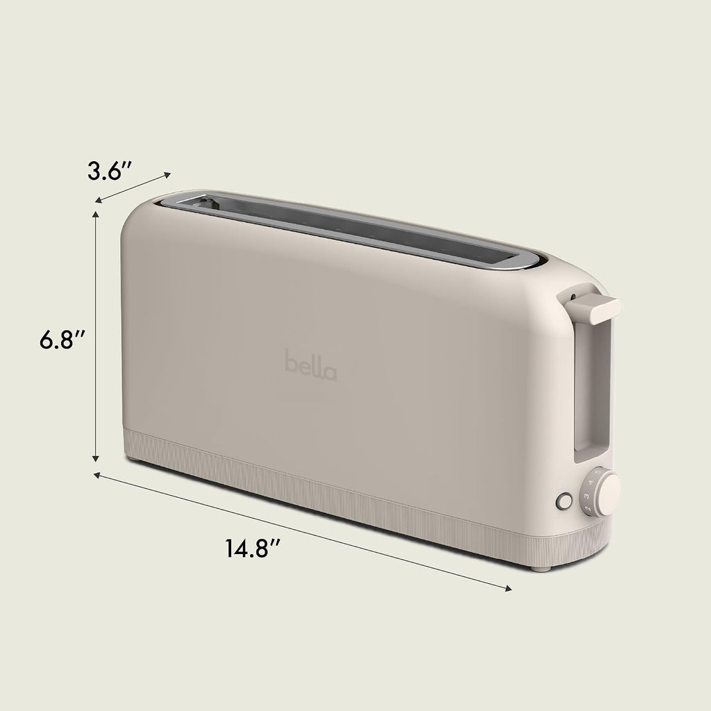 bella Fits-Anywhere™ 2-Slice Slim Toaster. Long Slot & Extra Wide. Oatmilk