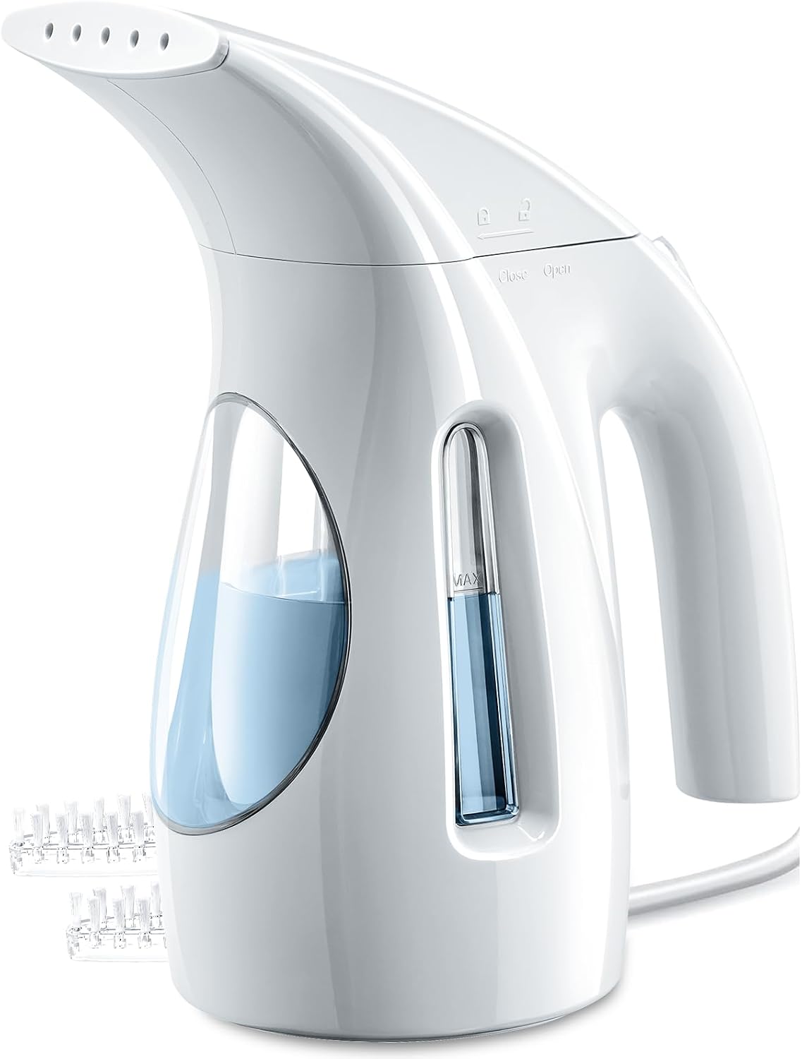 HiLIFE Steamer for Clothes. Portable Handheld Clothing Steamer. 240ml Big Capacity. 700W. Strong Power. Fabric Quick Wrinkle Remover with Brush for Home. Office(ONLY 120V) -Blue