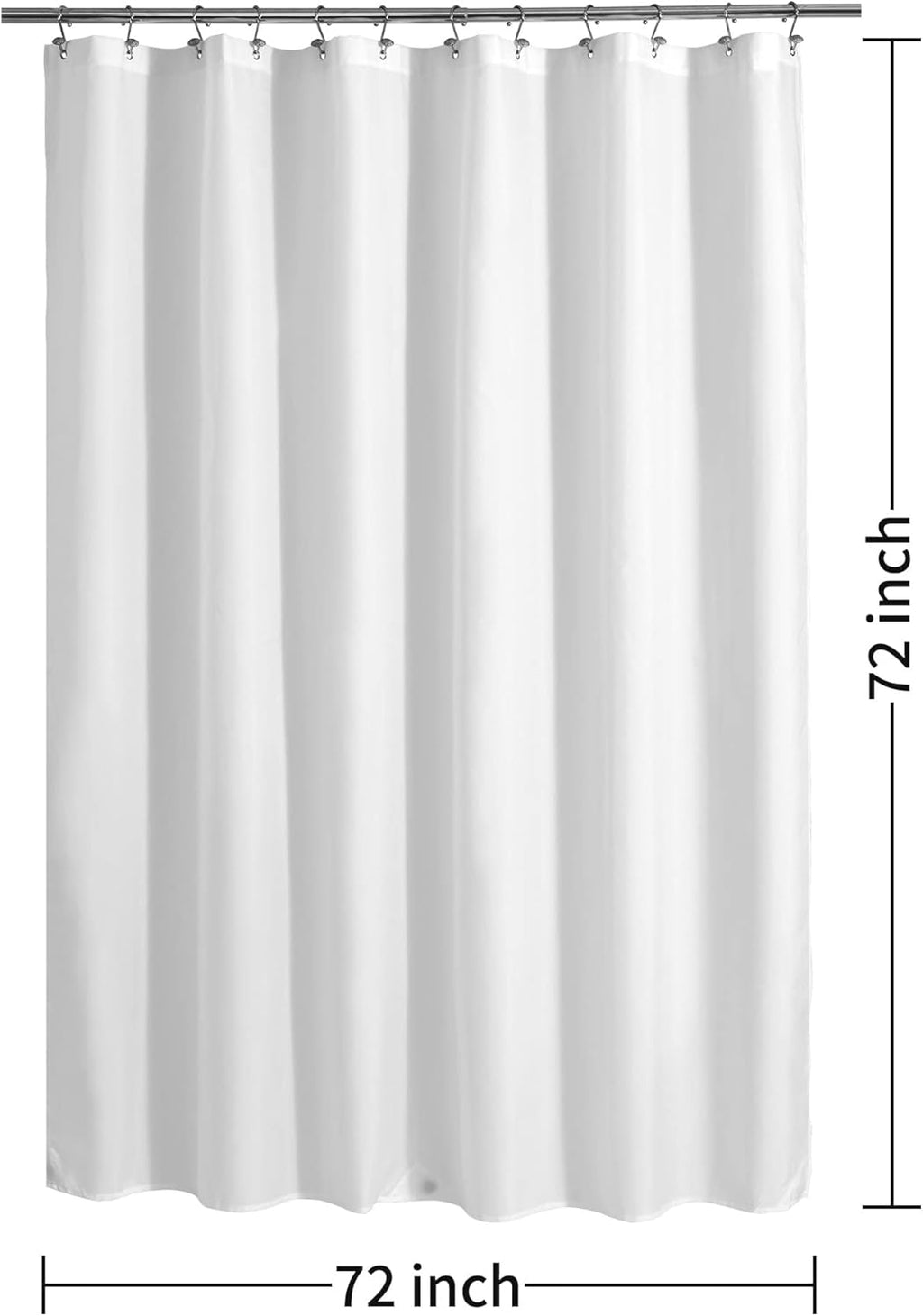 ALYVIA SPRING Waterproof Fabric Shower Curtain or Liner White. 72x72 | 3 Magnets. Soft Cloth & Hotel Quality. Machine Washable. Light-Weight. Standard Size