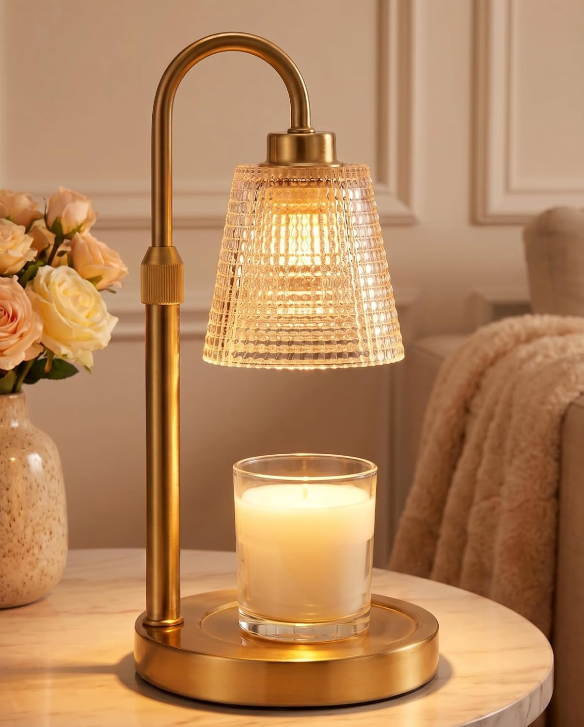 Candle Warmer Lamp with Timer Home Decor Birthday Gifts for Women | Dimmable Candle Warmer for Jar Candles. Height Adjustable Wax Melts Warmer.Room Decor House Warming Gifts New