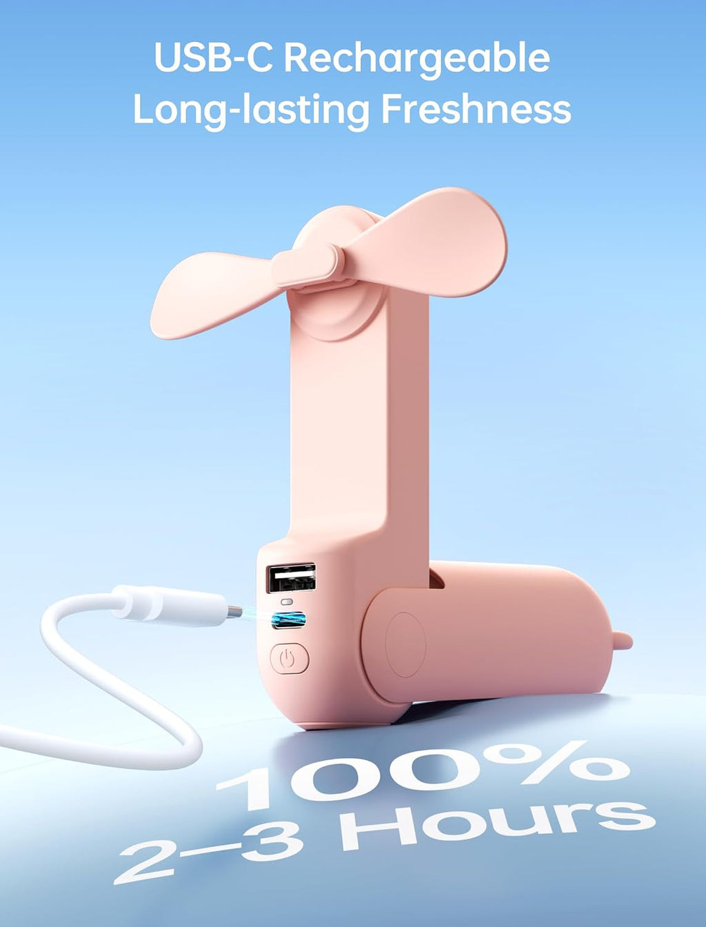 JISULIFE 3 IN 1 Portable Fan with Power Bank & Flashlight Featured | 19H Max Cooling. USB Rechargeable. Pocket-Sized Handheld Fan for Travel. Cruise. Concerts. Makeup. Summer Gifts for Women