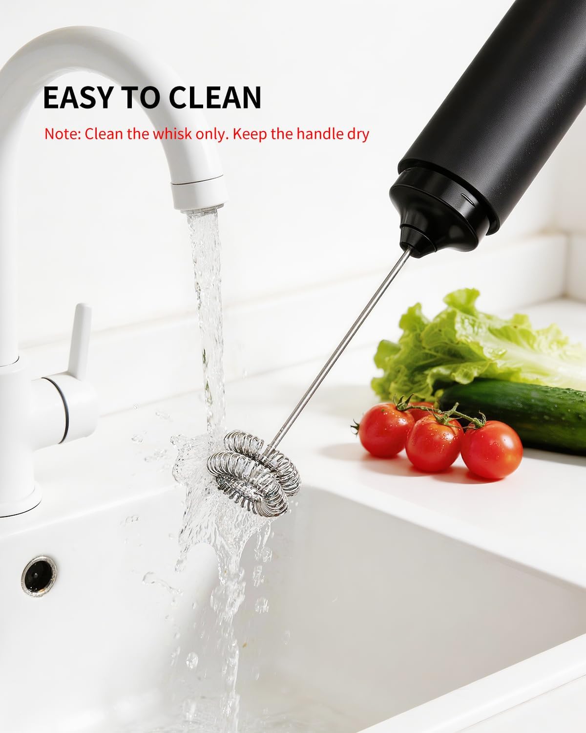 CIRCLE JOY Rechargeable Milk Frother Handheld. Dual Coil Whisk Head Electric Coffee Frother. Portable Hand Frother Wand Drink Mixer for Matcha Lattes Cappuccino. Kitchen Gifts. Black