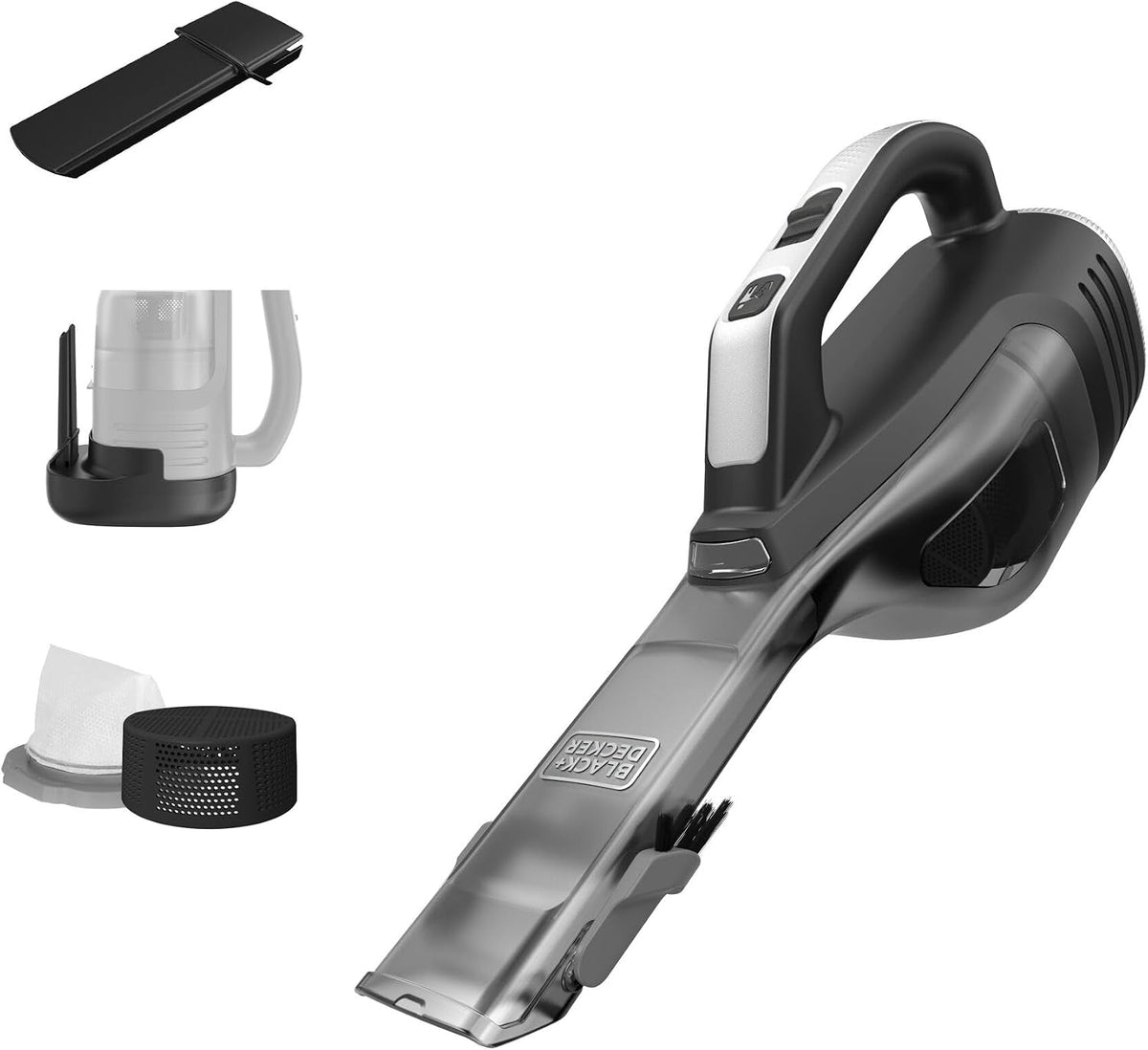 Amazon.com - Black+Decker. Dustbuster AdvancedClean Handheld Vacuum Cordless. Compact Home and Car Vacuum with Crevice Tool. Rotating Nozzle and Charging Station - Household Handheld Vacuums