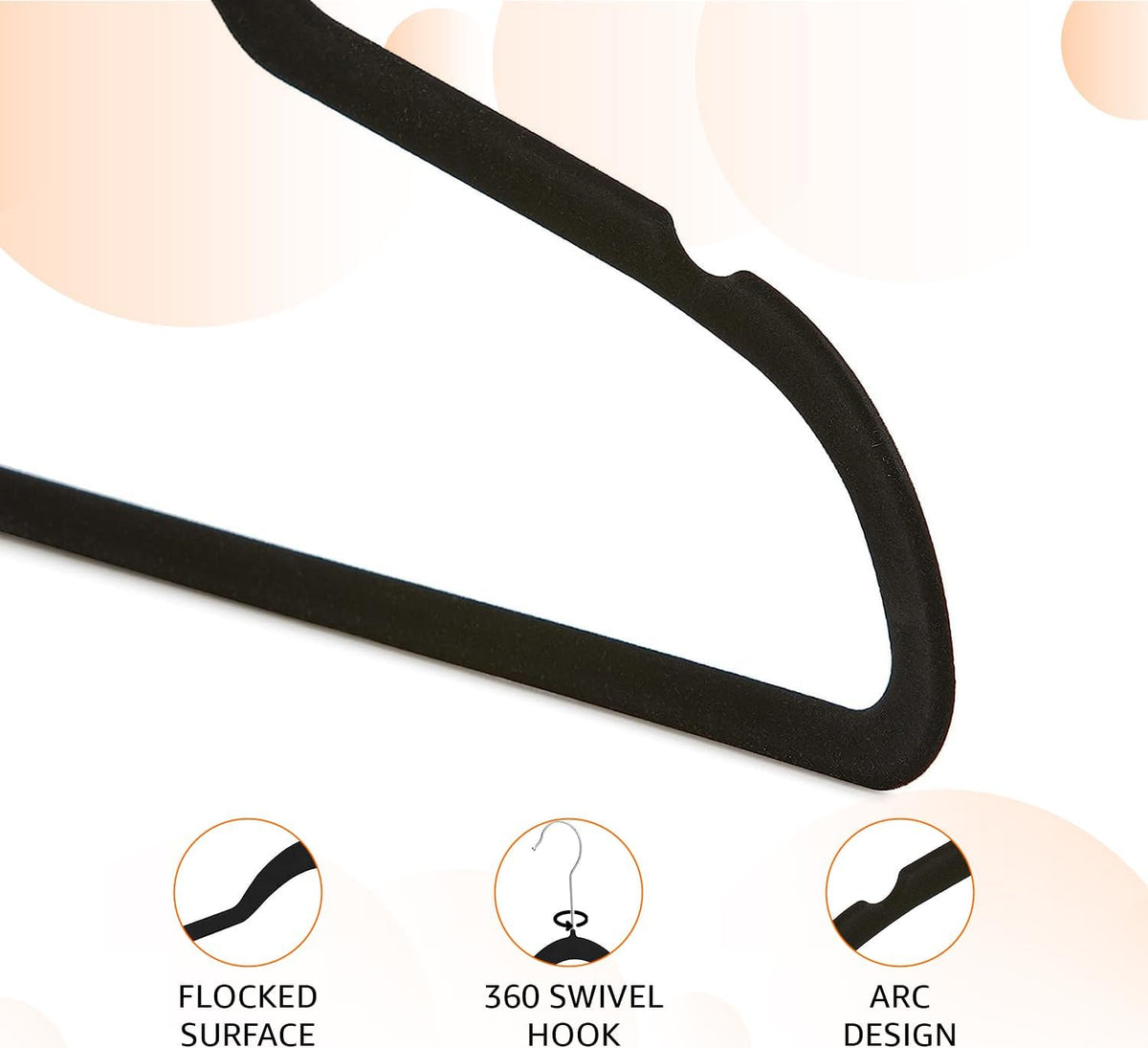 Amazon Basics Slim Velvet Non-Slip Space Saving Suit Clothes Hangers for Closet Organization. Black/Silver. 30-Pack
