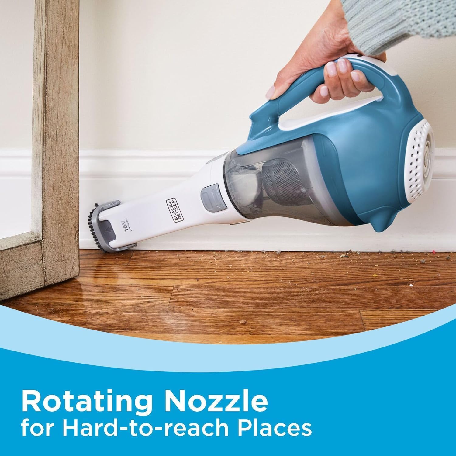 Amazon.com - Black+Decker. Dustbuster AdvancedClean Handheld Vacuum Cordless. Compact Home and Car Vacuum with Crevice Tool. Rotating Nozzle and Charging Station - Household Handheld Vacuums