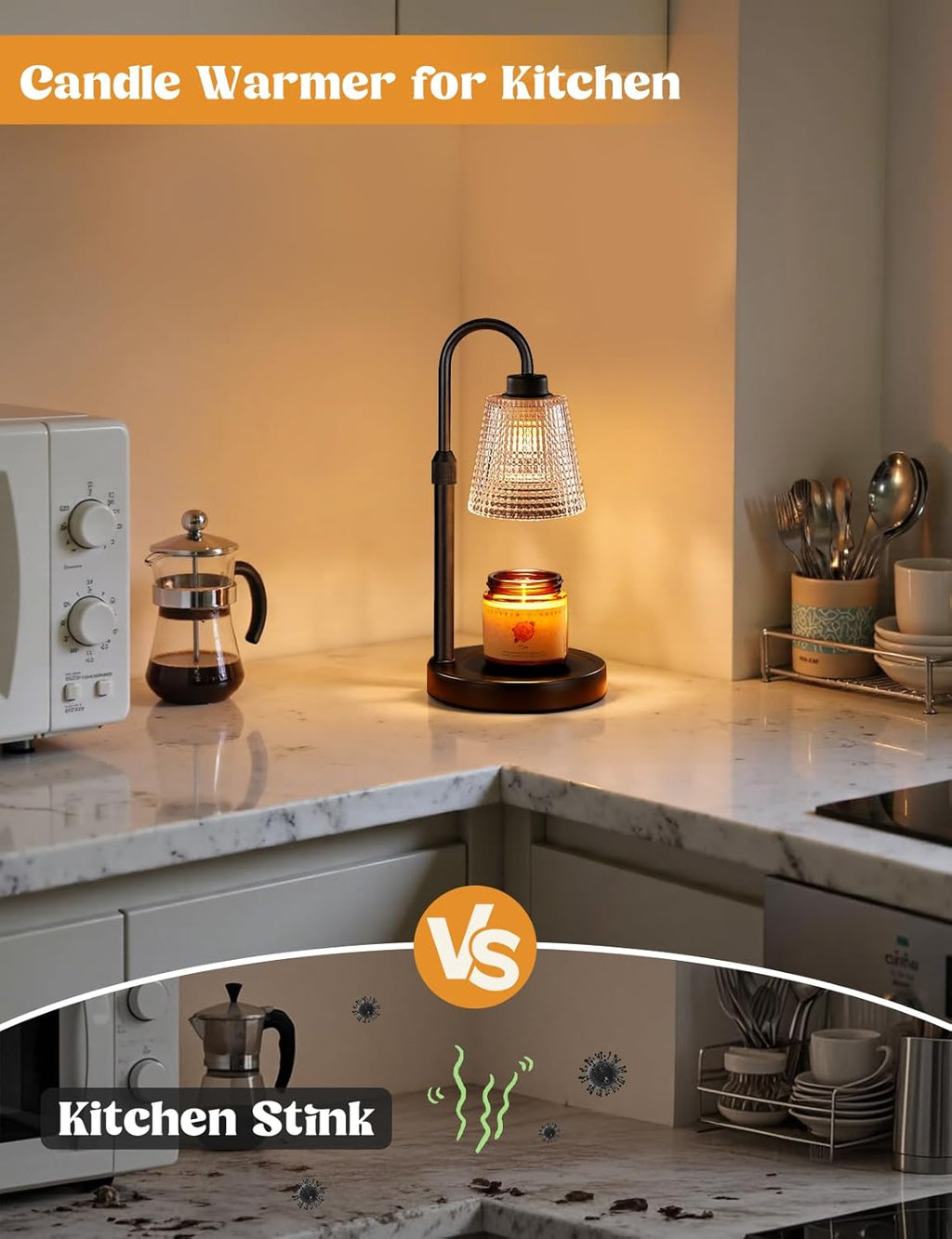 Candle Warmer Lamp with Timer Home Decor Birthday Gifts for Women | Dimmable Candle Warmer for Jar Candles. Height Adjustable Wax Melts Warmer.Room Decor House Warming Gifts New
