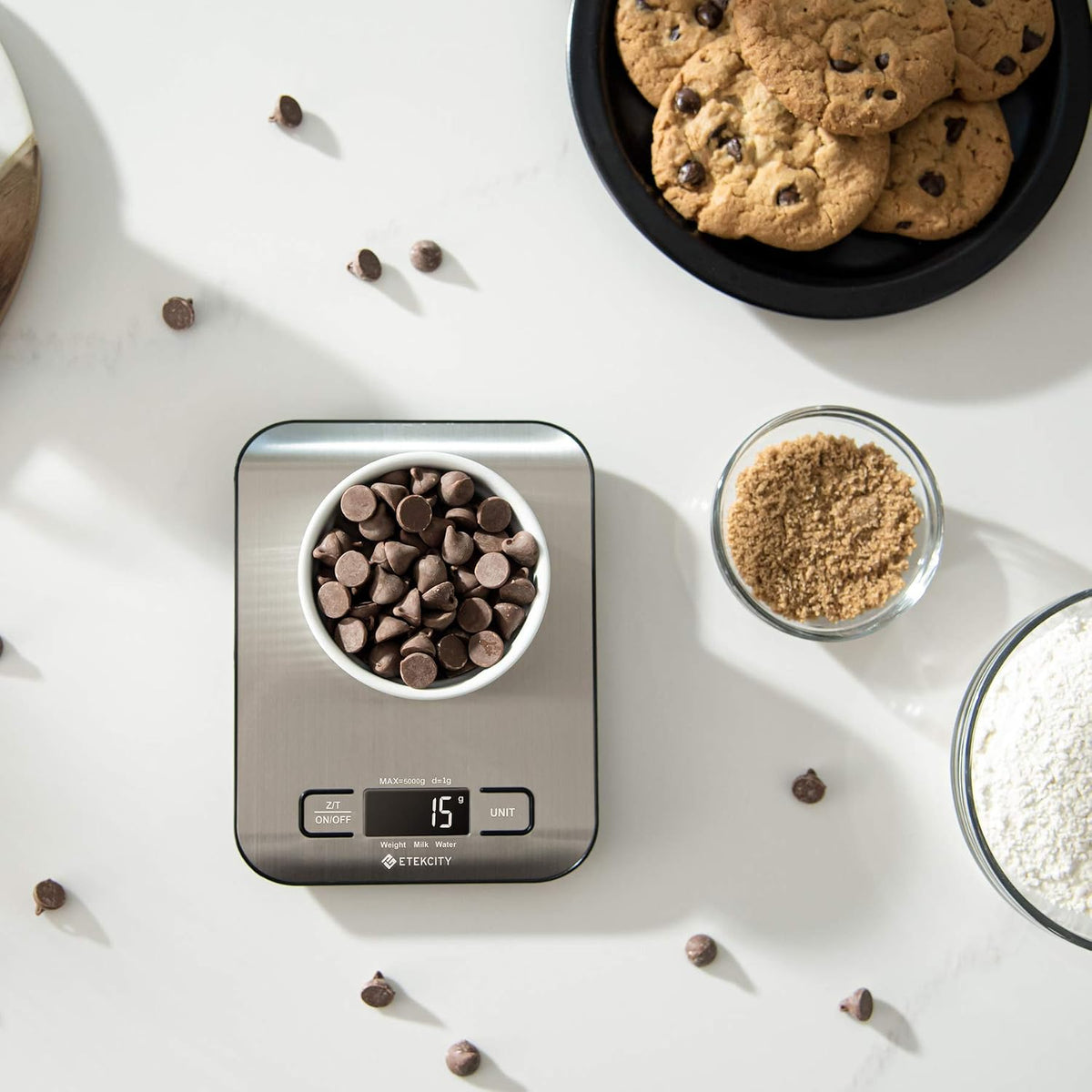 Etekcity Food Kitchen Scale. Digital Grams and Ounces. 11lb | Tare function. ideal for baking. weight loss. keto. meal prep. packages. liquids and jewelry. 304 Stainless Steel