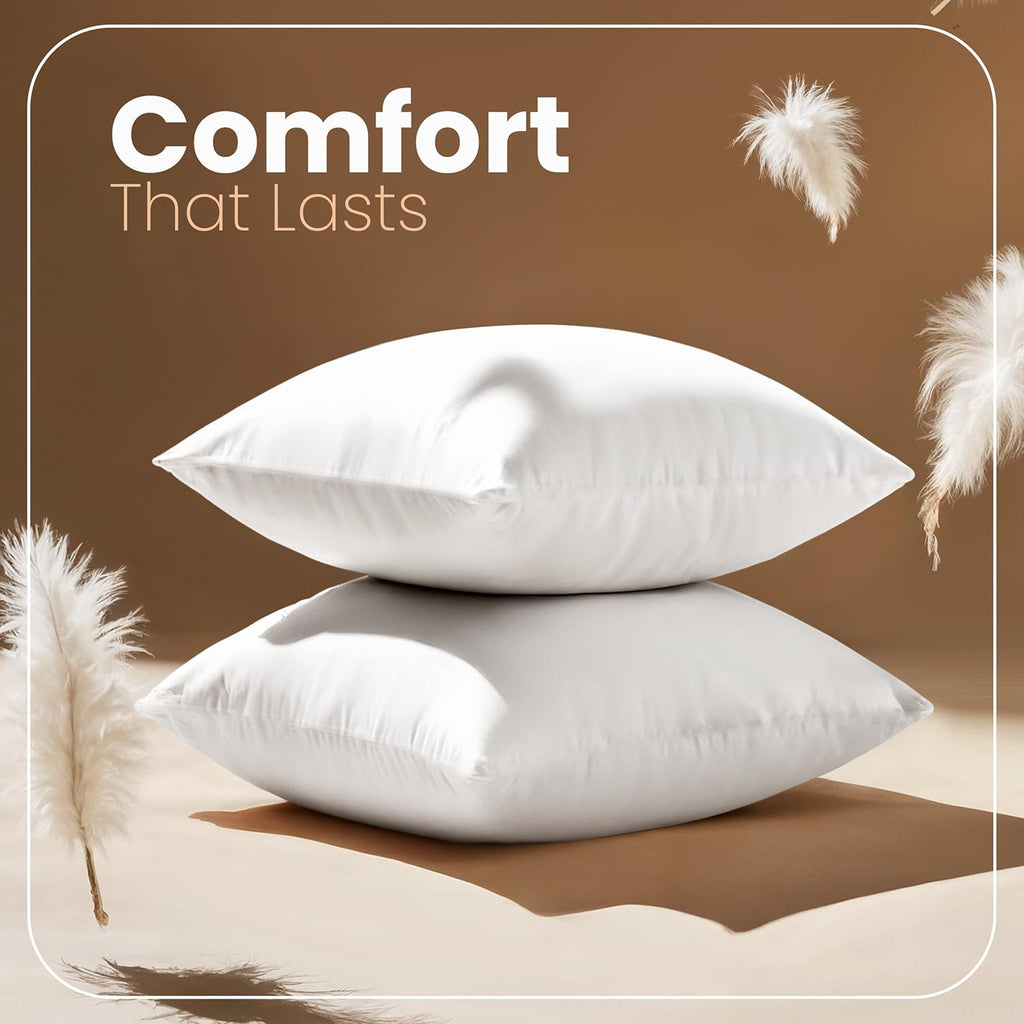 Utopia Bedding 18x18 Pillow Inserts. White Throw Pillows for Couch. 2 Pack | 100% Virgin Filling. Indoor Cushion Inserts for bed. sofa & couch. Extra Filled. Supportive & Fluffy Decorative Pillows
