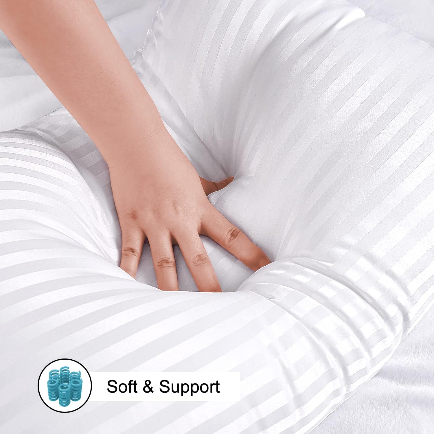 EIUE Hotel Collection Bed Pillows for Sleeping 2 Pack Queen Size .Pillows for Side and Back Sleepers.Super Soft Down Alternative Microfiber Filled Pillows.20 x 30 Inches