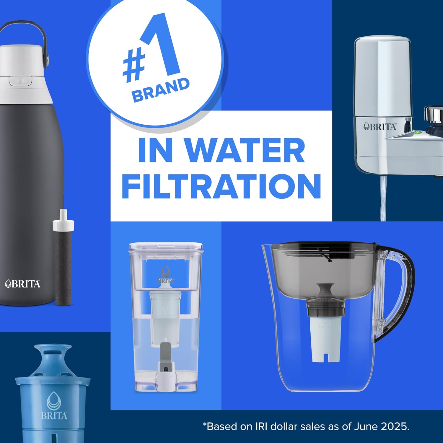 Brita Small 6-Cup Water Filter Pitcher. Includes 1 Filter. White | WQA and NSF/ANSI Certified. Reduces Chlorine. Copper. Mercury & Cadmium. Lasts 2 Months. Household Essential
