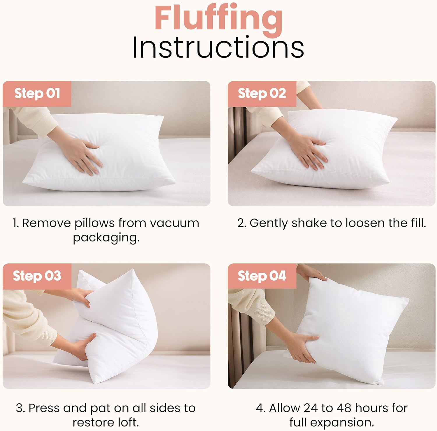 Utopia Bedding 18x18 Pillow Inserts. White Throw Pillows for Couch. 2 Pack | 100% Virgin Filling. Indoor Cushion Inserts for bed. sofa & couch. Extra Filled. Supportive & Fluffy Decorative Pillows
