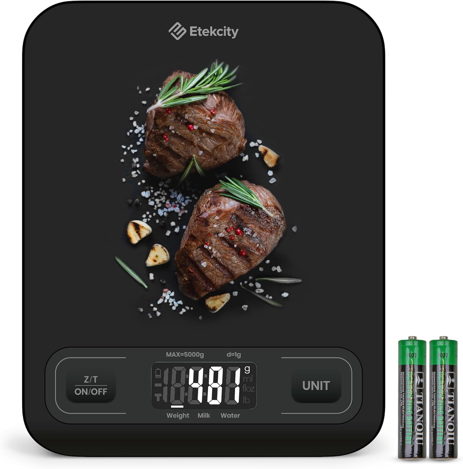 Etekcity Food Kitchen Scale. Digital Grams and Ounces. 11lb | Tare function. ideal for baking. weight loss. keto. meal prep. packages. liquids and jewelry. 304 Stainless Steel