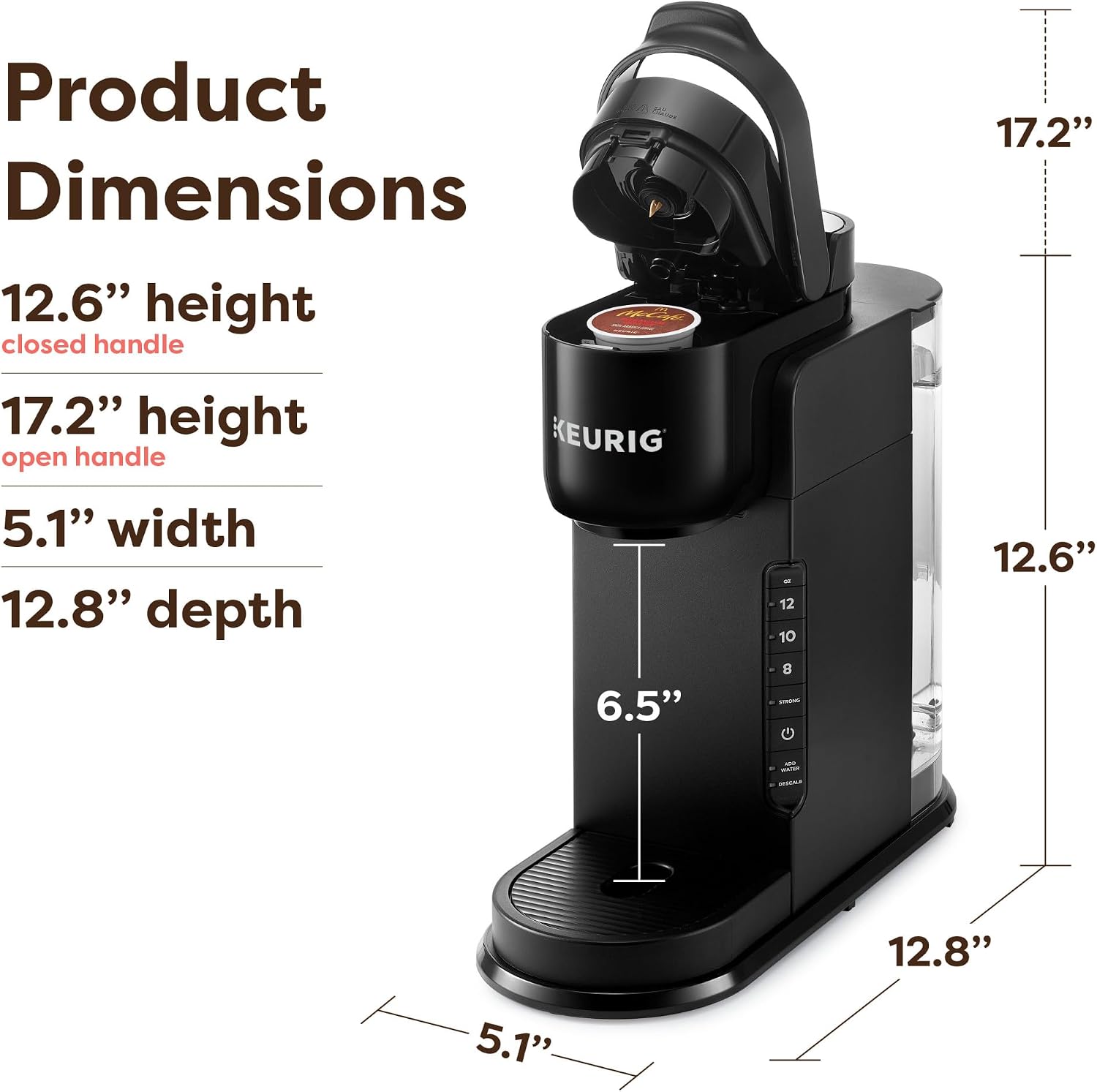 Keurig K-Express Single Serve K-Cup Pod Coffee Maker. 3 Brew Sizes. Strong Button Feature. 42oz Removable Reservoir. Black