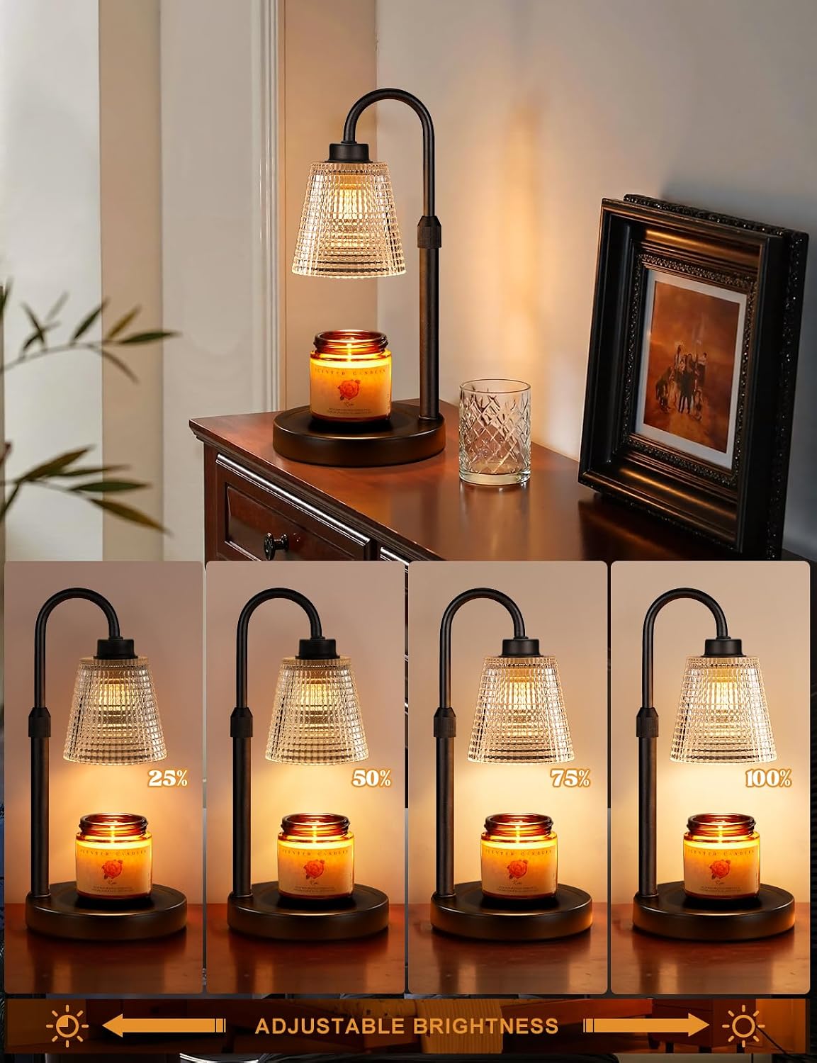 Candle Warmer Lamp with Timer Home Decor Birthday Gifts for Women | Dimmable Candle Warmer for Jar Candles. Height Adjustable Wax Melts Warmer.Room Decor House Warming Gifts New
