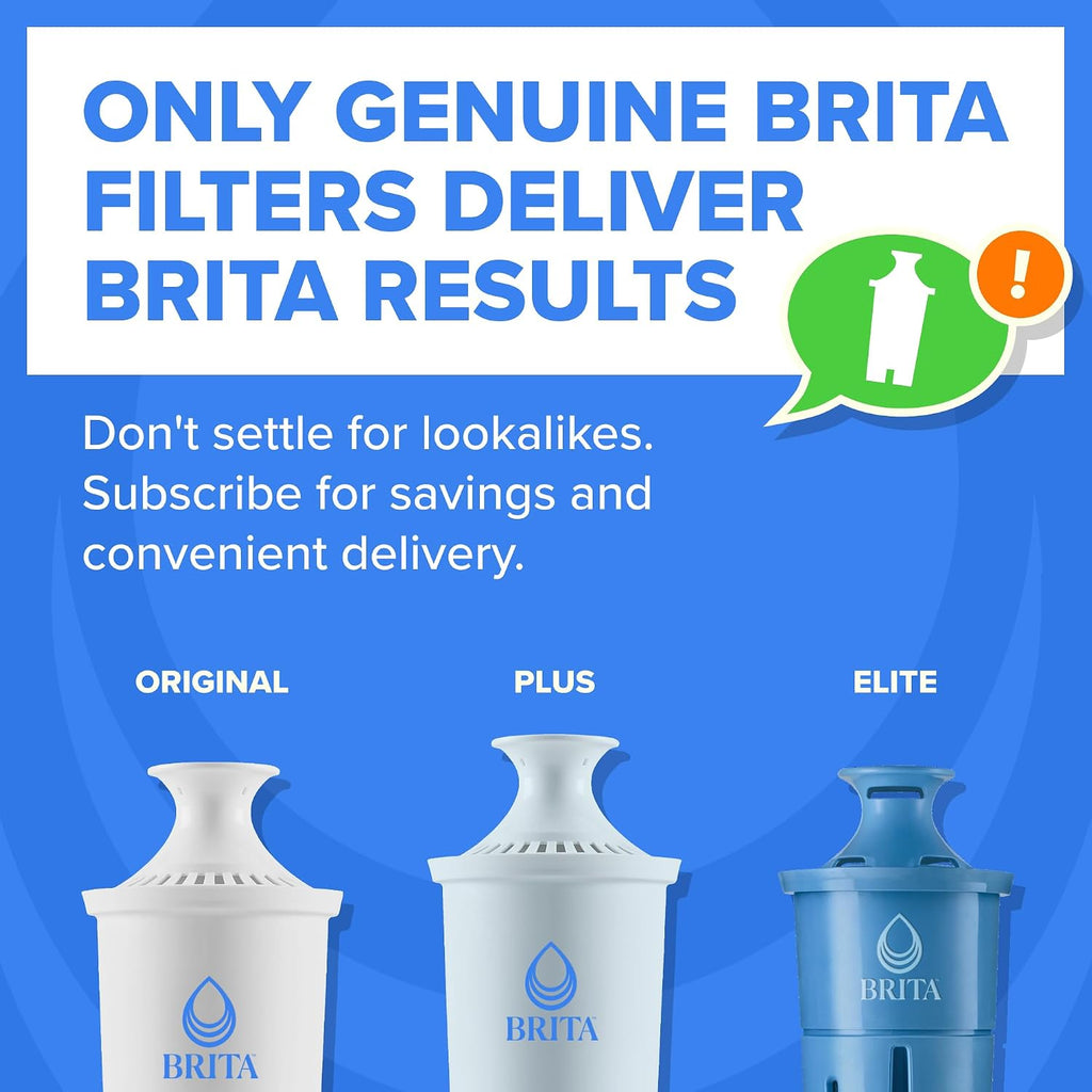Brita Small 6-Cup Water Filter Pitcher. Includes 1 Filter. White | WQA and NSF/ANSI Certified. Reduces Chlorine. Copper. Mercury & Cadmium. Lasts 2 Months. Household Essential