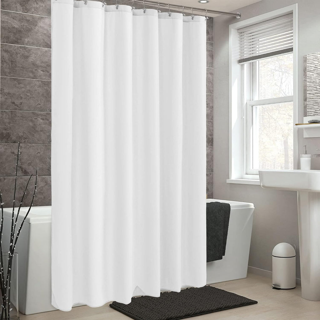 ALYVIA SPRING Waterproof Fabric Shower Curtain or Liner White. 72x72 | 3 Magnets. Soft Cloth & Hotel Quality. Machine Washable. Light-Weight. Standard Size
