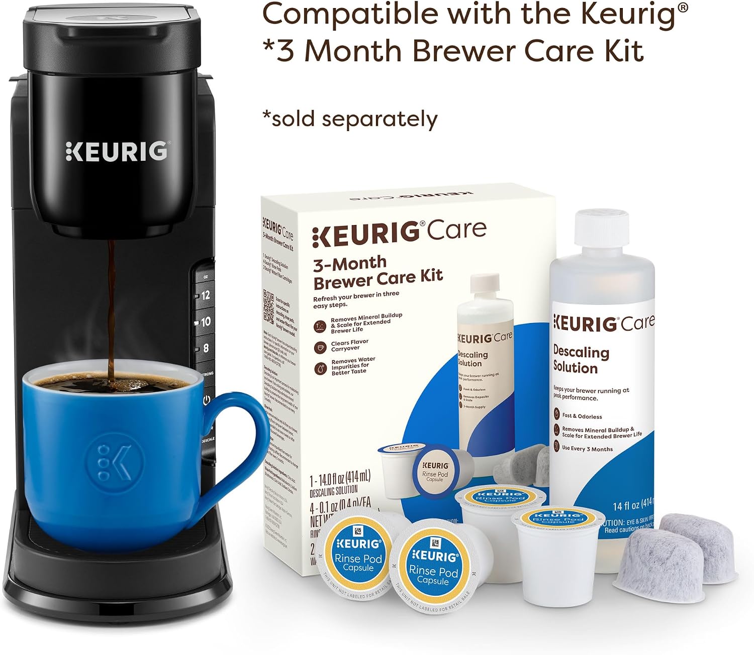 Keurig K-Express Single Serve K-Cup Pod Coffee Maker. 3 Brew Sizes. Strong Button Feature. 42oz Removable Reservoir. Black