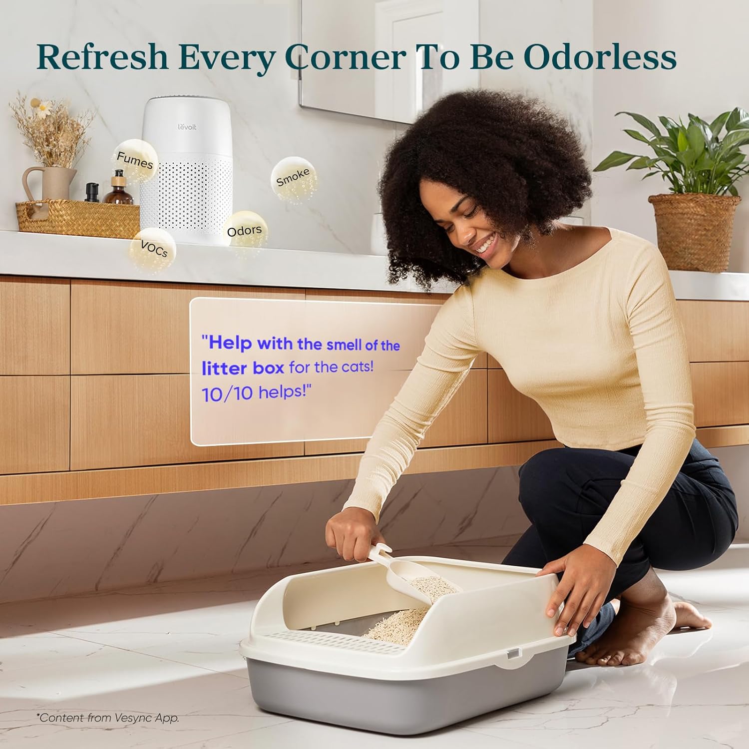 Levoit Air Purifiers for Bedroom Home Pets Dorm Room. Small Air Purifiers | Filter Cleaner with Fragrance Sponge. Filters Smoke. Allergens. Pet Dander. Odor. Dust. Office. Desktop. Core Mini-P. White