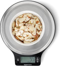 Amazon Basics Digital Kitchen Scale with LCD Display. Tare Function. Multiple Units. Weighs up to 11 Pounds. Batteries Included. Black and Stainless Steel