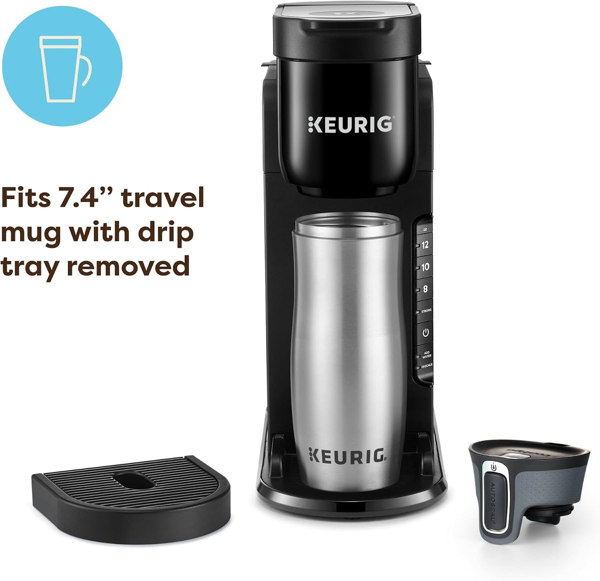 Keurig K-Express Single Serve K-Cup Pod Coffee Maker. 3 Brew Sizes. Strong Button Feature. 42oz Removable Reservoir. Black