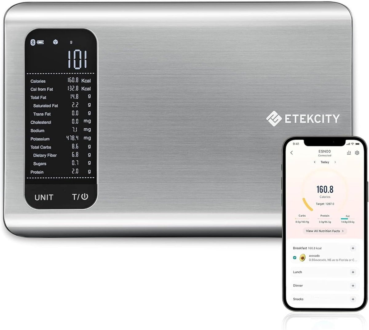 Etekcity Food Kitchen Scale. Digital Grams and Ounces. 11lb | Tare function. ideal for baking. weight loss. keto. meal prep. packages. liquids and jewelry. 304 Stainless Steel