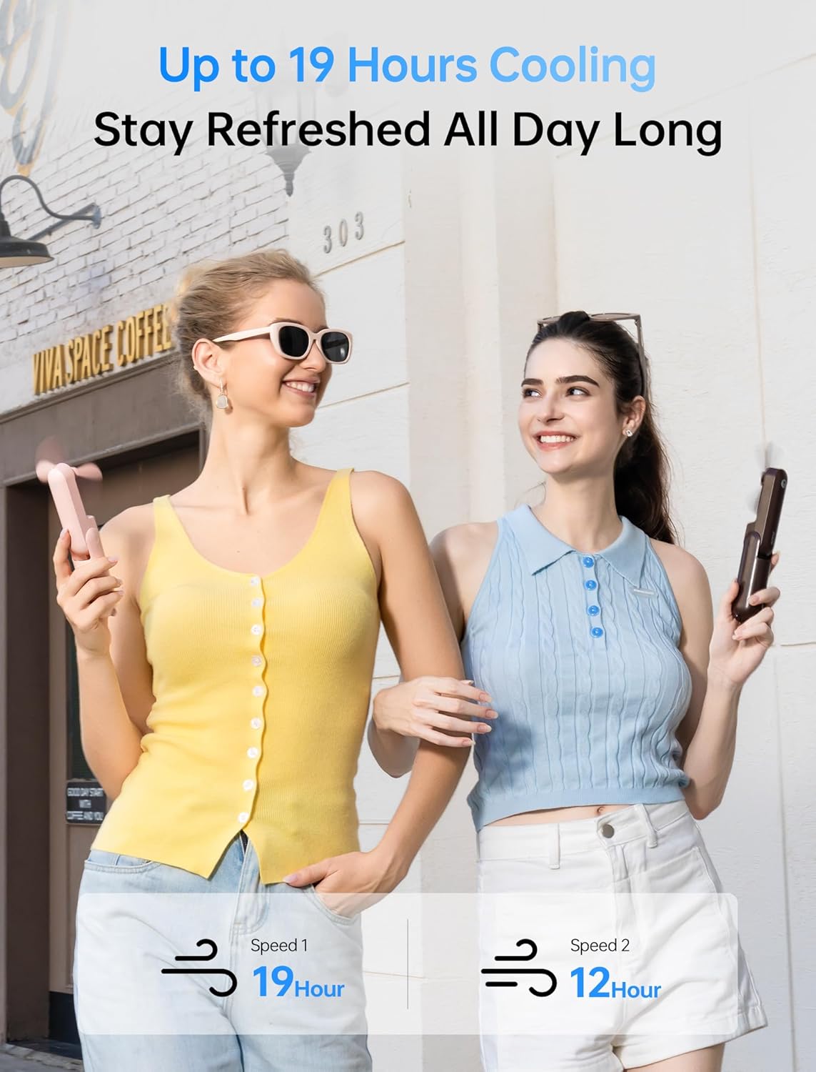 JISULIFE 3 IN 1 Portable Fan with Power Bank & Flashlight Featured | 19H Max Cooling. USB Rechargeable. Pocket-Sized Handheld Fan for Travel. Cruise. Concerts. Makeup. Summer Gifts for Women