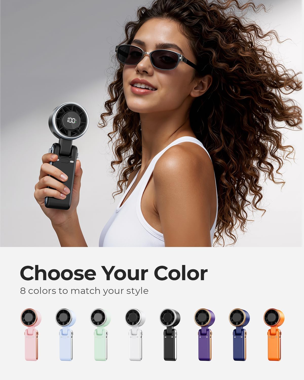 Bearwind Portable Handheld Turbo Fan - 5 Gear High Speed 4000mAh Rechargeable Mini Personal Hand Fan Blow Cold Air. Battery Operated Travel Essentials. Beach Vacation. Gifts for Women. Men (Black)