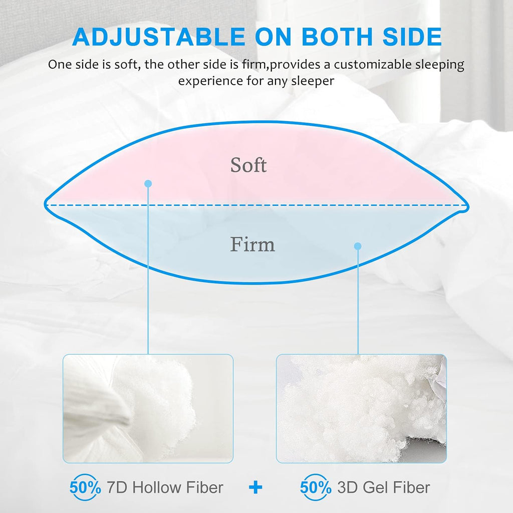 EIUE Hotel Collection Bed Pillows for Sleeping 2 Pack Queen Size .Pillows for Side and Back Sleepers.Super Soft Down Alternative Microfiber Filled Pillows.20 x 30 Inches