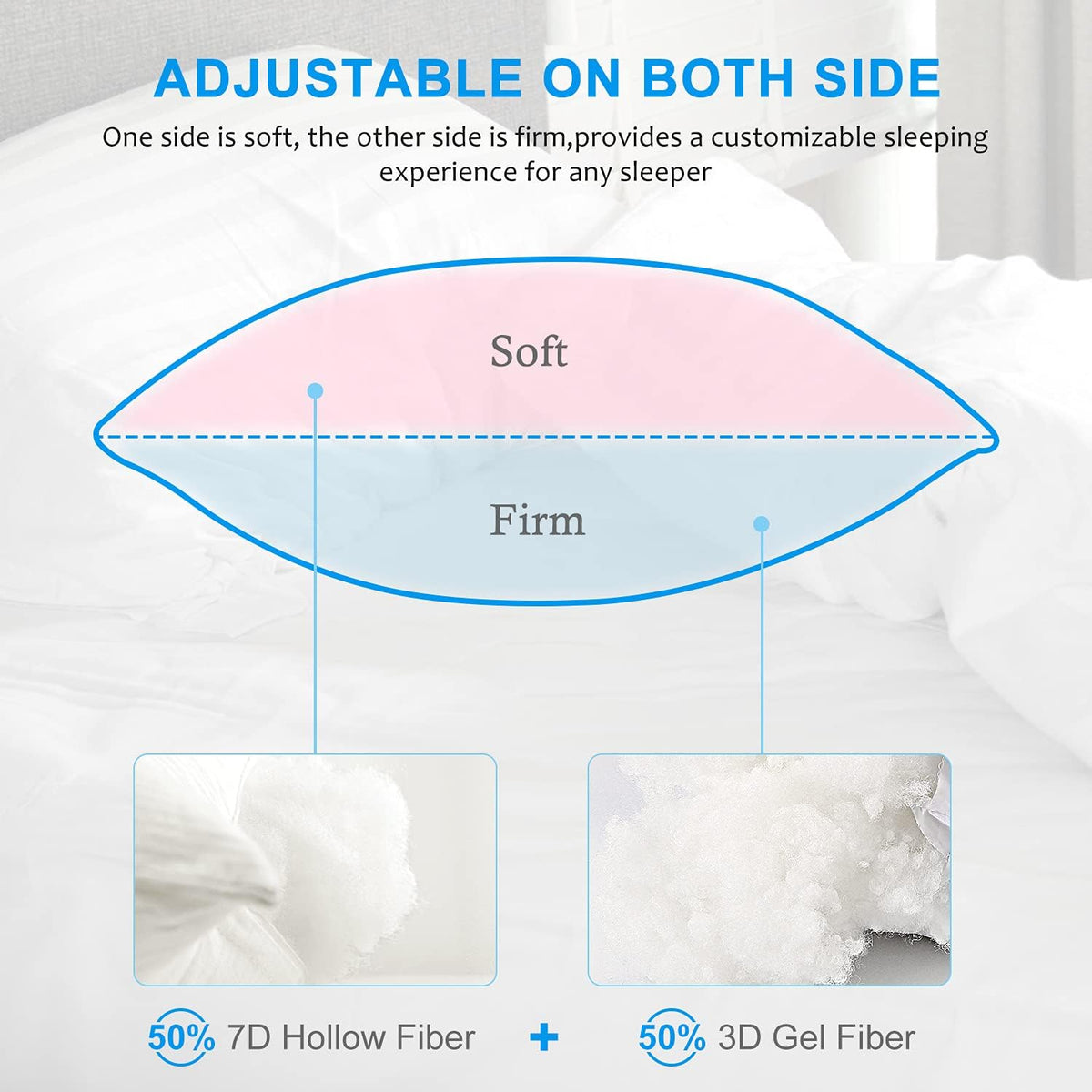 EIUE Hotel Collection Bed Pillows for Sleeping 2 Pack Queen Size .Pillows for Side and Back Sleepers.Super Soft Down Alternative Microfiber Filled Pillows.20 x 30 Inches