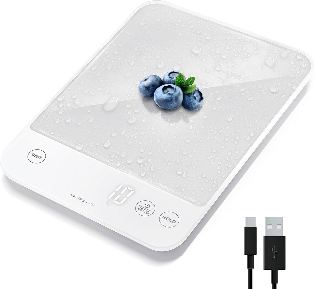 Etekcity Food Kitchen Scale. Digital Grams and Ounces. 11lb | Tare function. ideal for baking. weight loss. keto. meal prep. packages. liquids and jewelry. 304 Stainless Steel