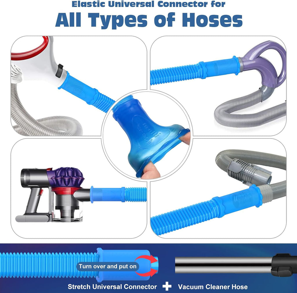 Amazon.com - PetOde 2Pcs Dryer Vent Cleaner Kit Universal Vacuum Hose Attachment & Brush | Blue Upgraded Flexible Hose for Smooth Airflow Without Whistling Noise. Fits Most Vacuums for Deep Cleaning