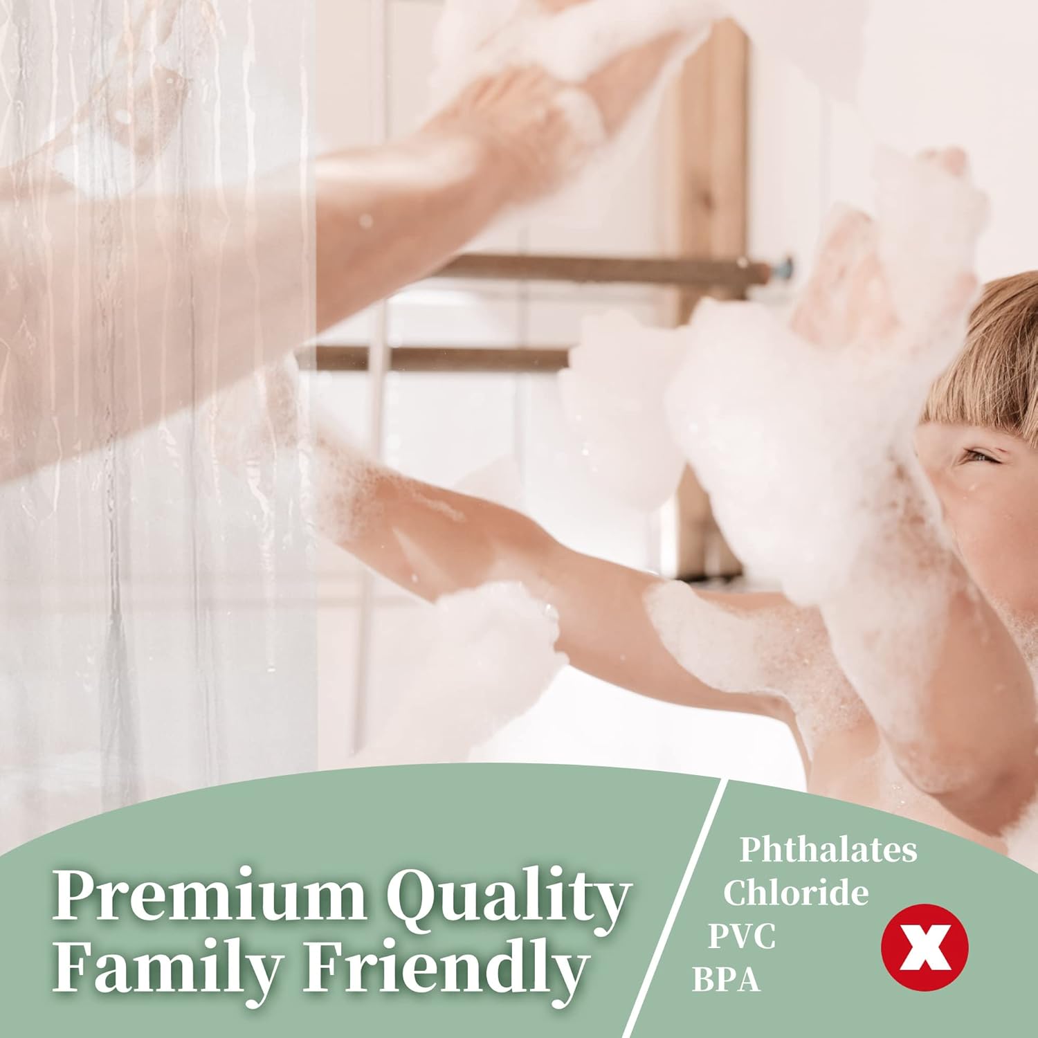 Barossa Design Oeko-tex Certified Shower Curtain Liner Standard Size. Clear | Waterproof PEVA. Rustproof Grommets. 3 Bottom Magnets. Cute Lightweight Bathroom Curtain. Fits Standard Tub 72 Length