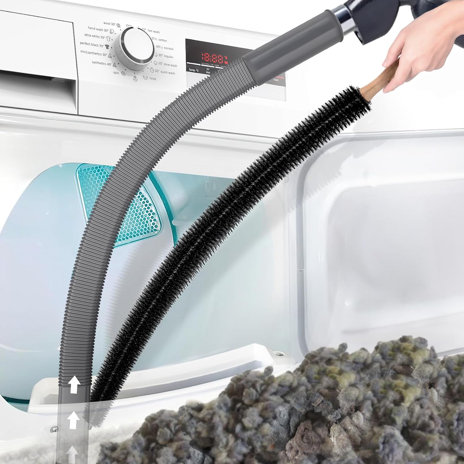 Amazon.com - PetOde 2Pcs Dryer Vent Cleaner Kit Universal Vacuum Hose Attachment & Brush | Blue Upgraded Flexible Hose for Smooth Airflow Without Whistling Noise. Fits Most Vacuums for Deep Cleaning