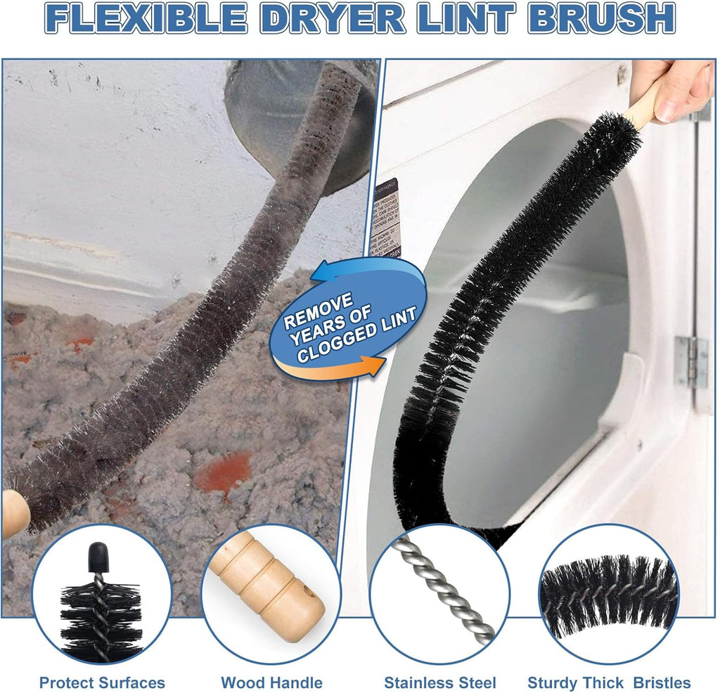 Amazon.com - PetOde 2Pcs Dryer Vent Cleaner Kit Universal Vacuum Hose Attachment & Brush | Blue Upgraded Flexible Hose for Smooth Airflow Without Whistling Noise. Fits Most Vacuums for Deep Cleaning