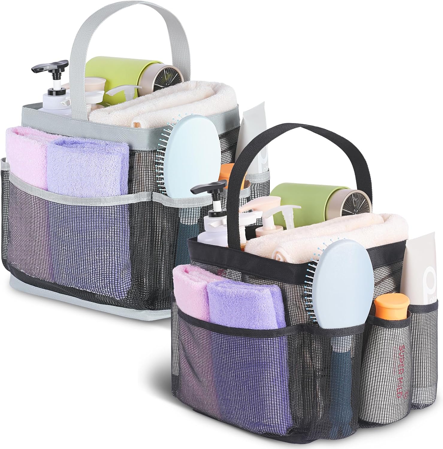 EUDELE Mesh Shower Caddy Portable for College Dorm Room Essentials. Shower Caddy Dorm with 9-Pocket Large Capacity for Beach. Swimming. Gym. Camping. Travel essentials