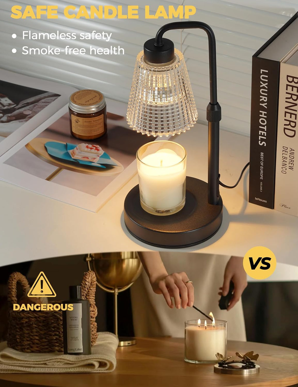 GODONLIF Candle Warmer Lamp with Timer. Birthday Gifts for Women Home Decor | 24h Cycle Timer Dimmable Wax Melt Warmer with 2 Bulbs. Fall Decor for Home Living Room Halloween Decorations Gifts for Mom