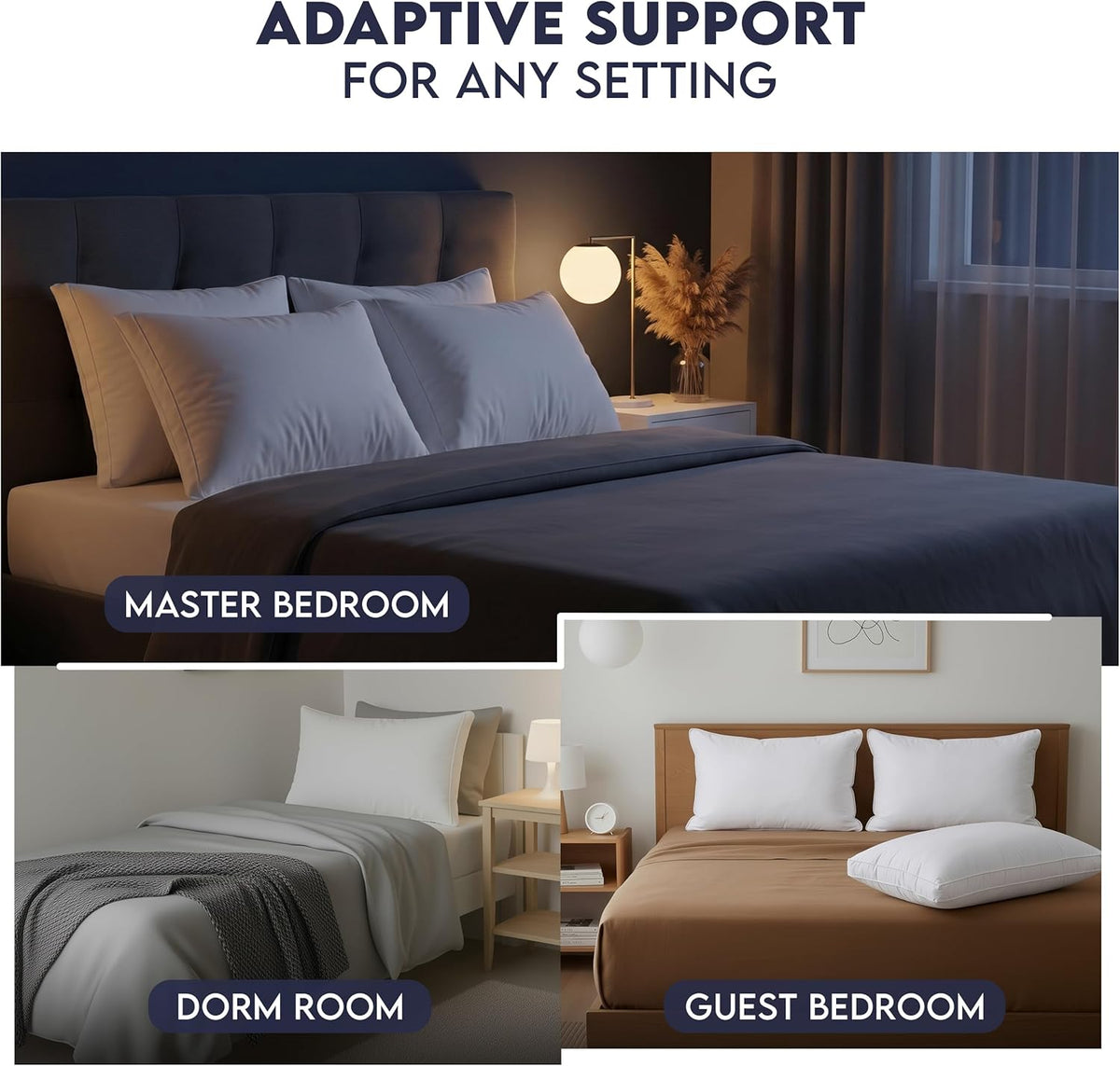 Utopia Bedding Gusset Bed Pillow. Hotel Pillows Queen Size Set of 2. White | Cotton Blended Down alternative pillows for sleeping. soft fluffy cooling comfort for Back. side & stomach sleepers. 2 pack