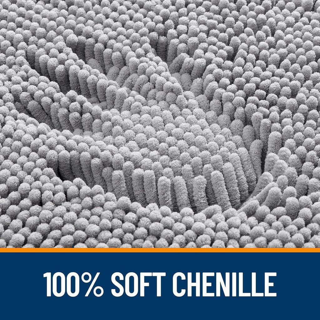 OLANLY Bathroom Rugs 30x20. Extra Soft Absorbent Chenille Bath Rugs | Grey. Quick-Drying Rubber Backing. Machine Washable Bath Mat for Bathroom Floor. Tub and Shower. Home Decor Accessories